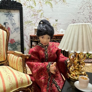 Dollhouse Miniature East Meets West Handmade Decorated Asian Style