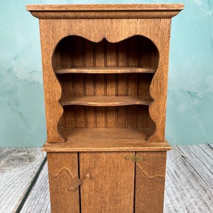 Dollhouse Miniature ~ Vintage Artisan Handmade Signed Kitchen Hutch