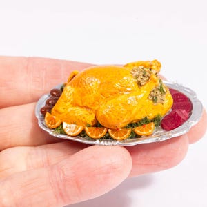 Dollhouse Miniature ~ Handmade Stuffed Turkey For Thanksgiving