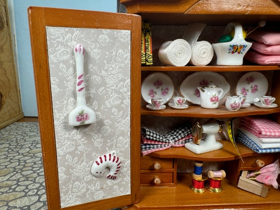 Dollhouse Miniature Decorated Sewing Wardrobe Reutter Porcelain Germany Etsy Canada