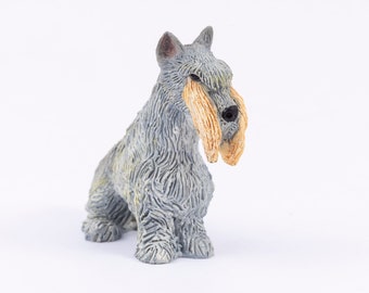 Dollhouse Miniature ~ Schnauzer Dog, Vintage Concord Resin New Older Stock