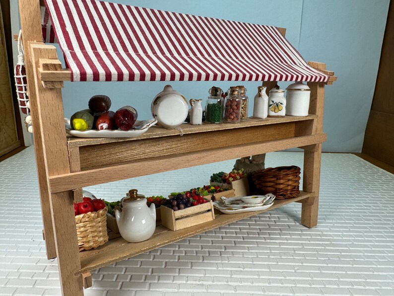 Dollhouse Miniature ~ Decorated Farmers Market Display Reutter ...