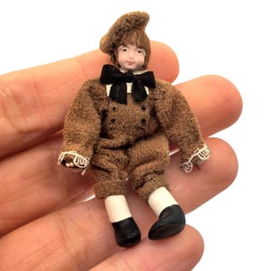 Dollhouse Miniature ~ Maureen Thomas Handmade School Boy Doll