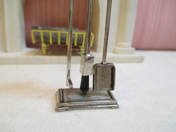 Dollhouse Miniatures Bronze Fireplace Tools W A Rectangle Etsy