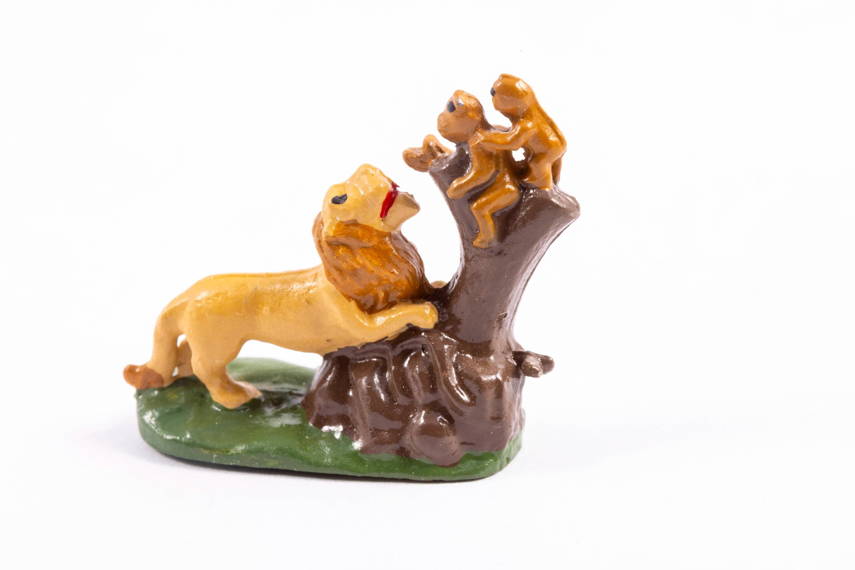 Dollhouse Miniature ~ Lion & Monkey Hand Painted Metal Bank - Etsy