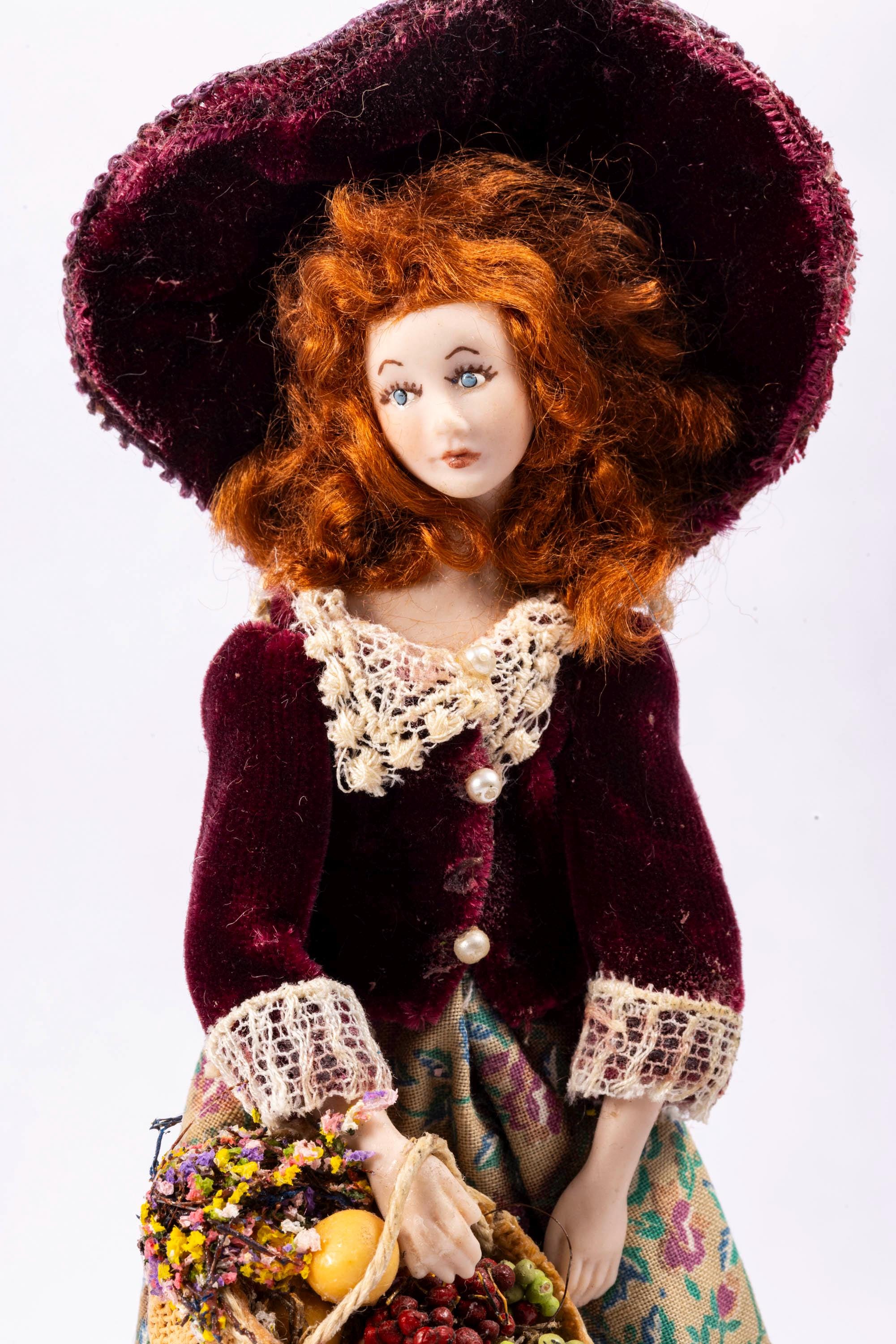 Dollhouse Miniature ~ Liz Staryk Redhead Young Victorian Lady Doll
