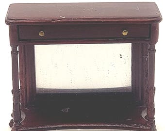 Dollhouse Miniature ~ 1:24 Scale, Bespaq Hall Table with Shoe Mirror