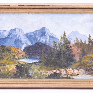 Dollhouse Miniatures ~ Jack Cashmere Hand Painted Scenery of Mountains & Lake