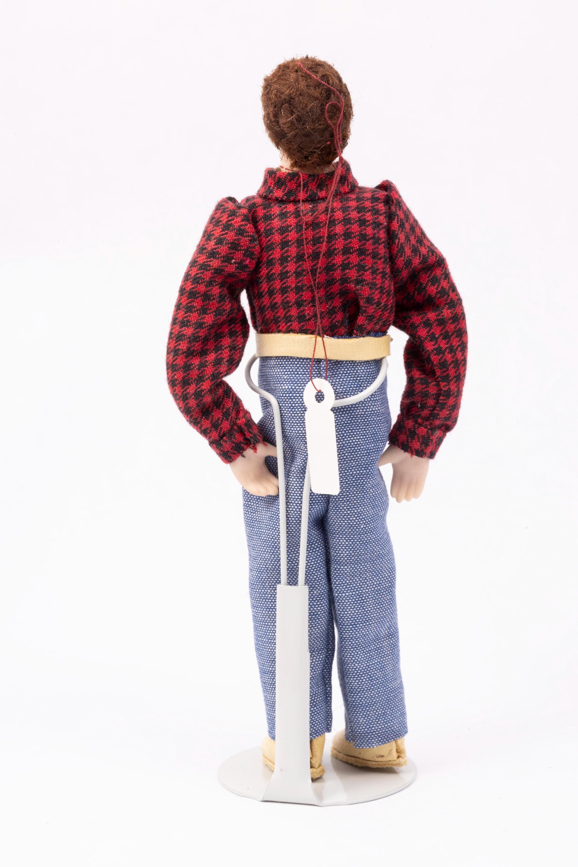 Fdit Puppenhaus-Miniatur-Junge, Bezaubernder Grüner Pullover, Braune