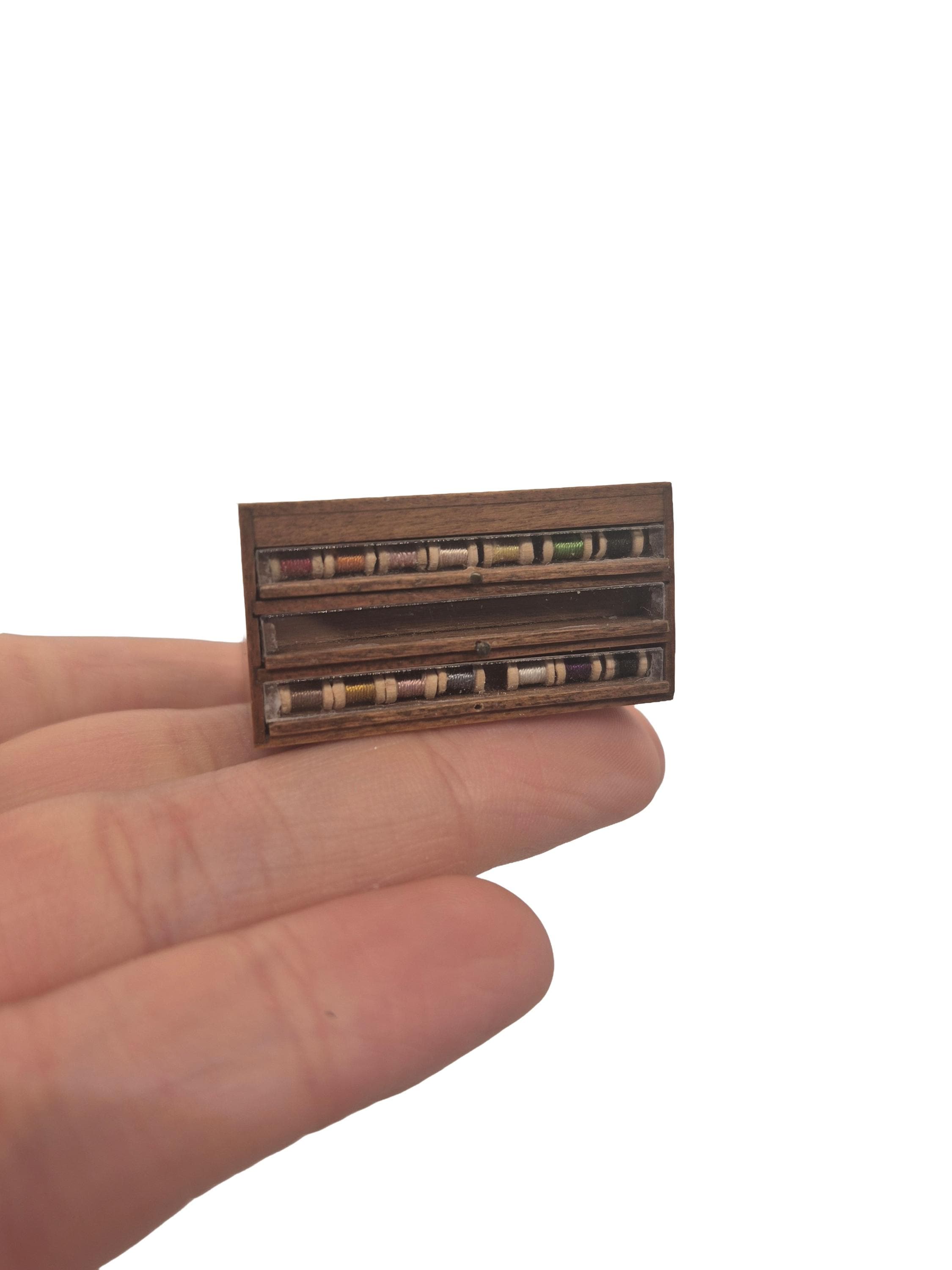 Dollhouse Miniature ~ Carol Hardy Thread Box - Etsy
