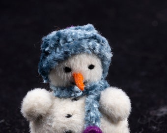 Dollhouse Miniature ~ Handmade Snowman Stuffed Toy - From Ursula Sauerberg Estate