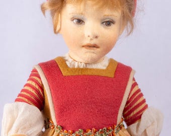 Doll Scale ~ R. John Wright Set of 2 Felt Dolls Babes in the Wood
