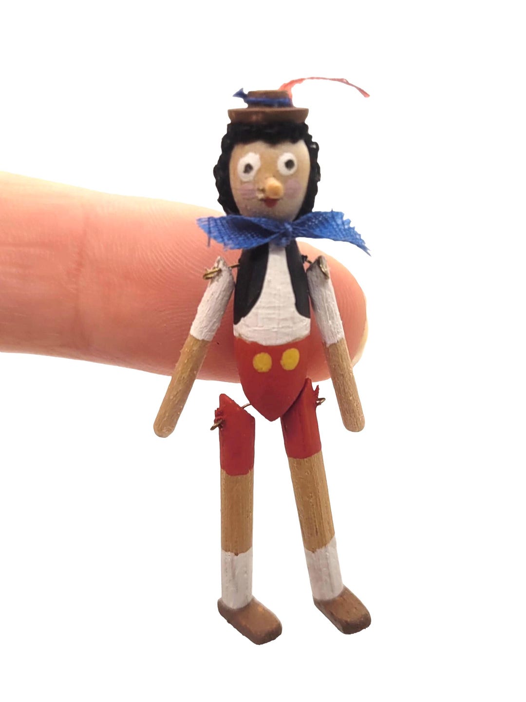 Pinoke Model Puppet Dollhouse Miniature ~ 1:12 Scale, Pinocchio Wooden Puppet Doll Handmade ...