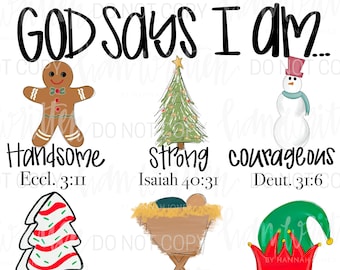 God says I am | God Says I am boy design | kids Christmas design | God says | reindeer design