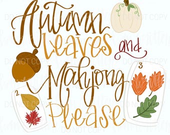 Fall Mahj Harvest Tiles Halloween Dot Crack Bam Boo Ghost Pumpkin Mahj Mahjong Mahjong