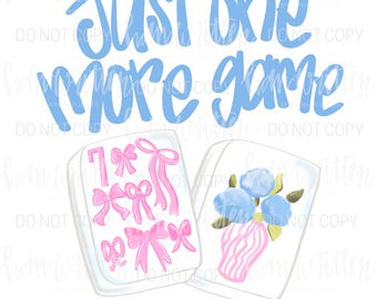 Mahjong Clipart Tee Designs American Mahjong Tiles Cute Spring Mahj Design Just One More Game