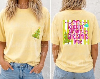 Christmas design | Rocking Around the Christmas Tree | Ladies Christmas | Cute Christmas Design png | Merry and Bright | Trendy Christmas