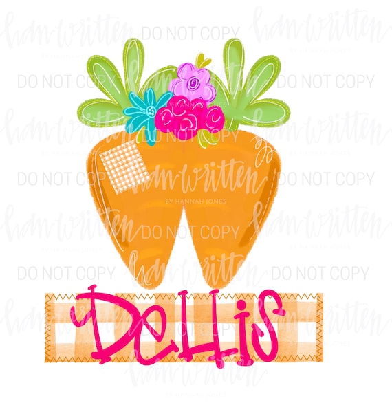 Kids Easter Tee Design Monogram Spring Carrot Tee PNG Toddler Faux Appliqué
