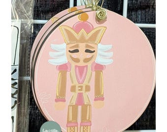 Decoración navideña rosa, lindo adorno navideño personalizado para niñas, adorno de Cascanueces