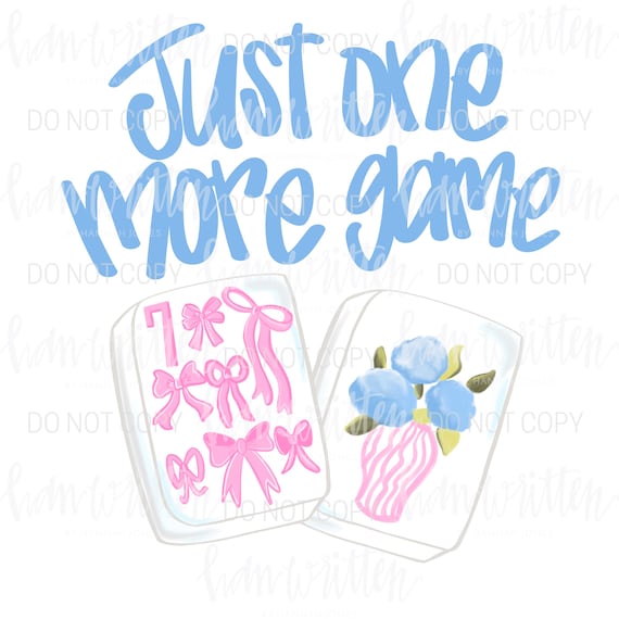 Mahjong Clipart Tee Designs American Mahjong Tiles Cute Spring Mahj Design Just One More Game