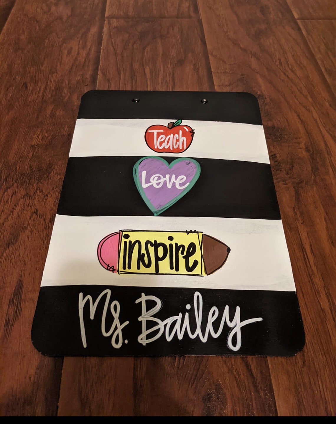 Hand Painted Clipboard Teacher Clipboard Teacher Gifts Etsy