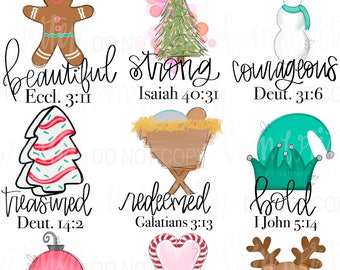 God says I am | God Says I am girl design | kids Christmas design | gingerbread | elf hat | snowman