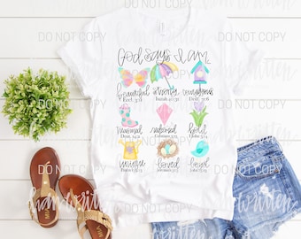 God Says I Am | God Says I Am Spring | God Says I Am Easter png Design | Easter Shirt Design | Bible Verse Design | Cute Girls Spring Design