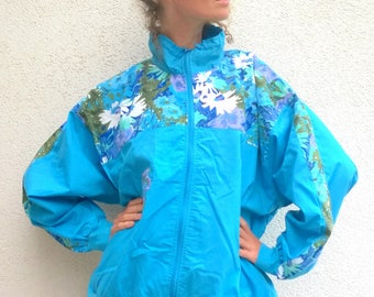 Vintage Floral Windbreaker, Retro Windbreaker, Outdoor