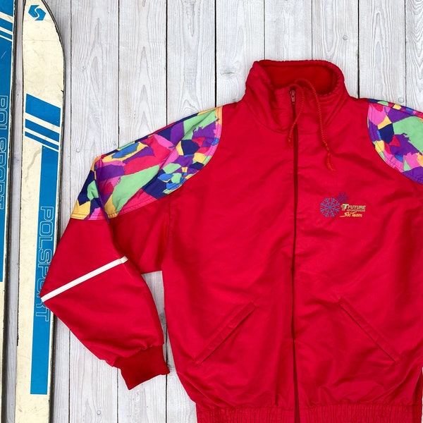 PRO Ski Team Vintage Jacke - rot retro skate&surf outdoor y2k Windbreaker - Herren mittelgroß