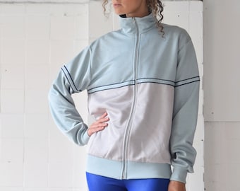 Light blue vintage tracksuit jacket - 80s windbreaker - Rave jacket - Hiphop jacket - Running jacket - Sport jacket - Medium size