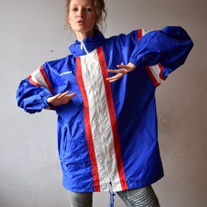 Vintage 80s Blue Windbreaker: Waterproof Track Jacket (M/L)