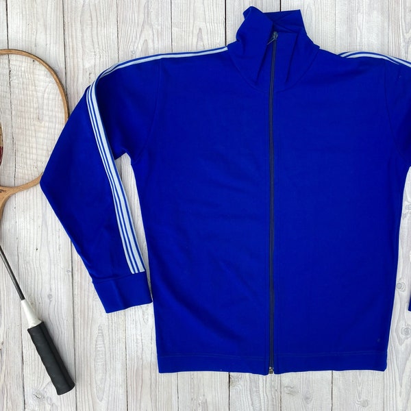 Blue retro soviet 80s tracksuit jacket - Vintage gymnastic athletic workout jacket - Hiphop dance streetwear skate wear - Women's small size