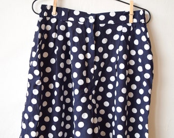 Vintage polka dot shorts, women shorts, summer shorts, black retro shorts, beach shorts, M/S (GP82)