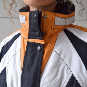 Vintage ski jacket Durable 80s winter jacket Retro ski suit Colour block jacket Winter coat Sport jacket Windbreaker Medium image 4