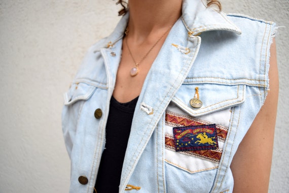 sleeveless denim waistcoat