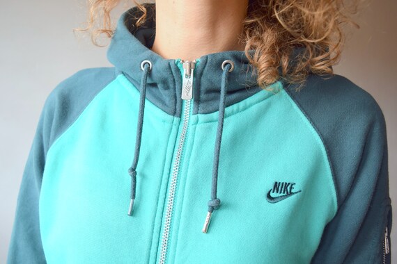 blue and green nike hoodie