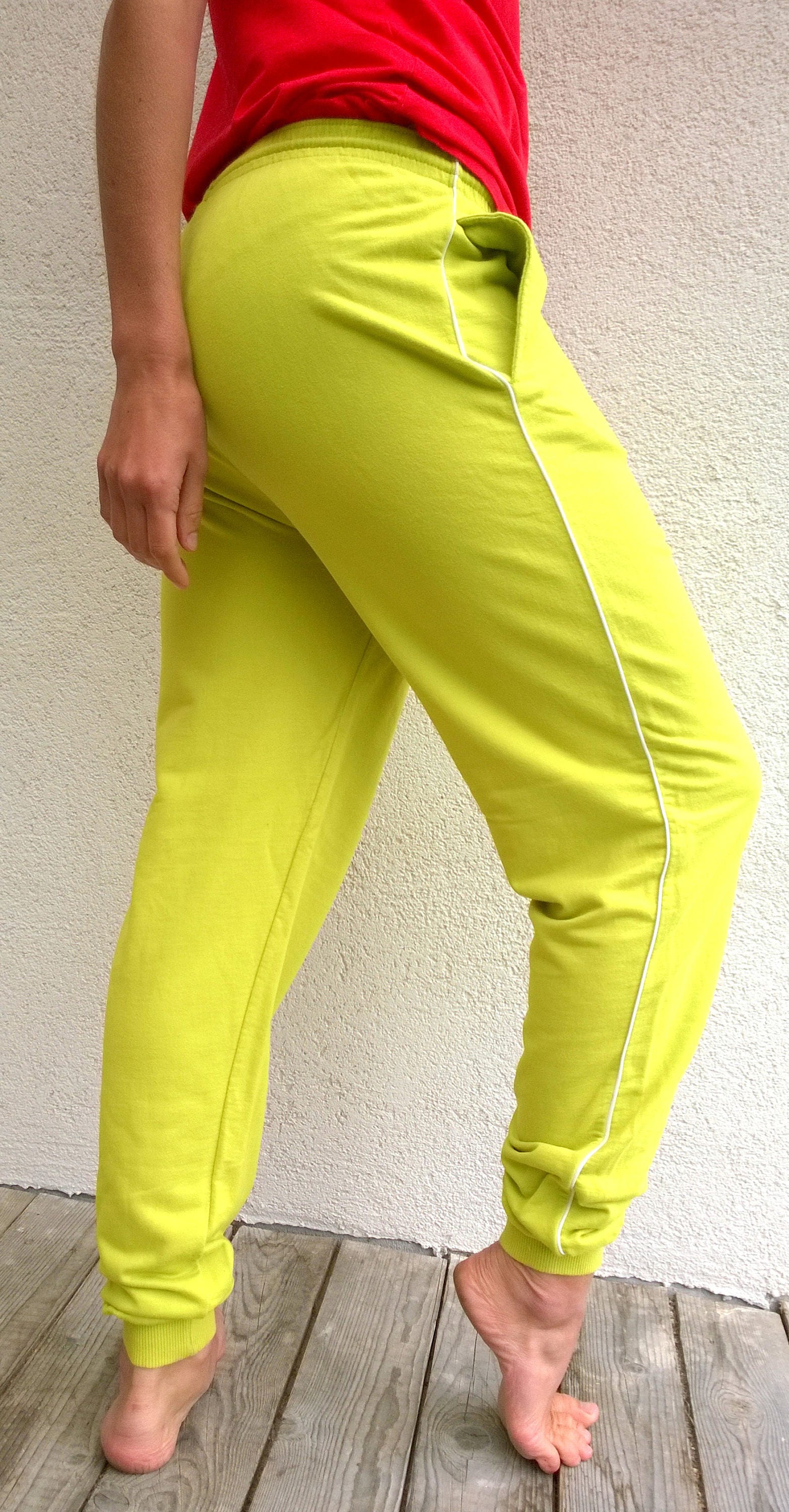 Salad green workout pants 80s 90s windbreaker pants yoga | Etsy