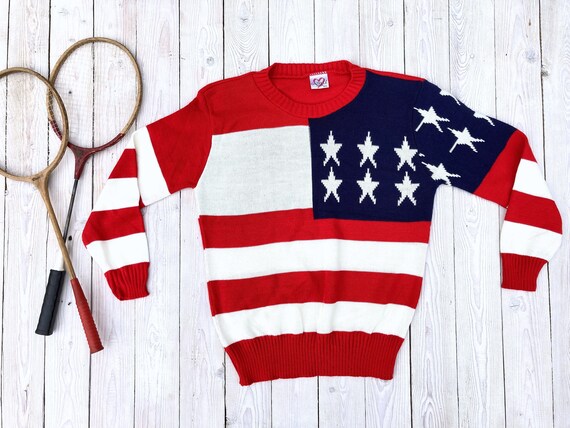 Vintage american flag sweater new arrivals