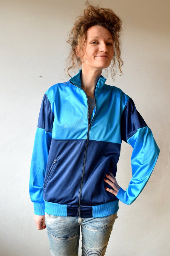 blue workout jacket