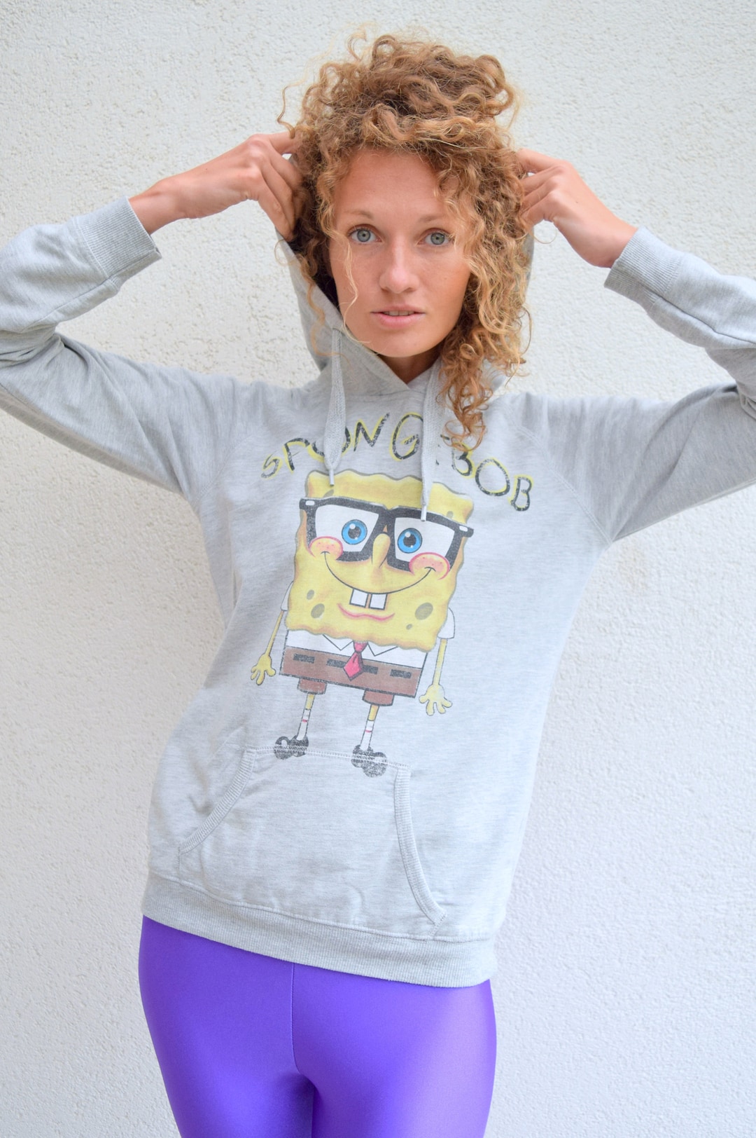 Moletom com capuz cinza do Bob Esponja: moletom unissex de