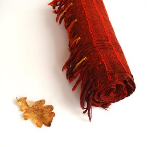 Red Wool Scarf, Vintage soviet accessory, fall fashion
