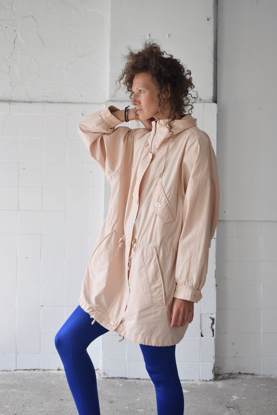 Pink vintage coat - Women's windbreaker - Light pi
