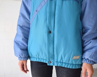 Teal vintage ski jacket Winter bomber jacket Medium size Vintage windbreaker 80s & 90s snow jacket Retro ski suit Sport jacket