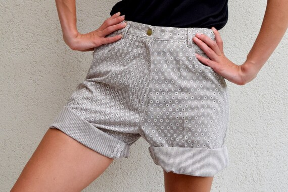 high waisted cotton shorts womens