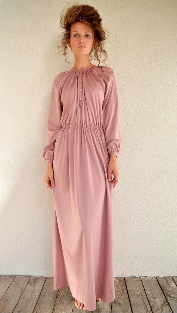 baby pink long sleeve dress