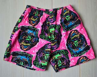 Pink summer beach shorts, 90s skate & surf shorts, Jogging shorts, workout pants - Men's MEDIUM size