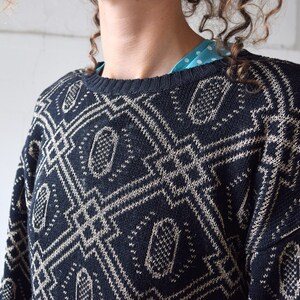 80s vintage jumper, Sparkle golden sweater, black pullover, shiny top, 70s disco jumper, Women's Christmas sweater,  Medium size, 38