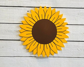 Sunflower Wood Engraved Garden Decoration, Yard Art