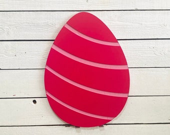 Decorative Egg, Large Easter Sign, Engraved Wood Yard Art