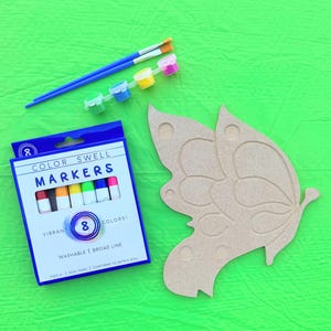 DIY Butterfly Paint Kit – Kids Craft Kit with Paints & Markers, Wooden Butterfly Activity for Parties, Gifts, and Art Projects